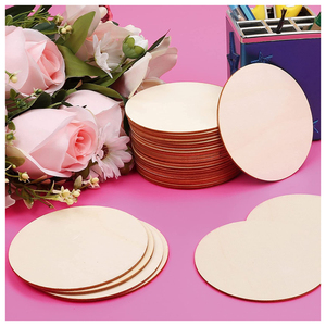 Vòng Tròn Ván Ép Gỗ Tròn Chưa Hoàn Thiện Cho Đồ Thủ Công ĐĨA GỖ Móc Treo Cửa Tranh Đốt Gỗ Để Khắc Khoảng Trống In - Product Image 3