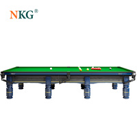 Table de billard NKG en bois massif de 12 pieds, norme internationale, style britannique, neuve, avec queues de billard pour adultes