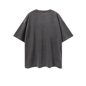 T-shirts Homme Tendance Mode en Coton Tricoté 100% avec Impression Graphique Effet Délavé et Épaules Tombantes – Vente en Gros - Product Image 2