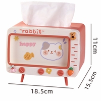 Jolie boîte à mouchoirs multifonction, carré pour la maison, Kawaii, décor de bureau, Tv, boîte à mouchoirs, étui rose, support de téléphone, organisateur de rangement