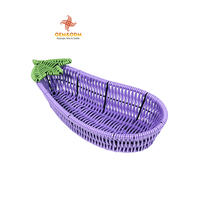 Nouveau style – Paniers de pique-nique portables en rotin tressé, faits à la main, durables, pour aubergines, fruits, en plastique, pour salon et restaurant