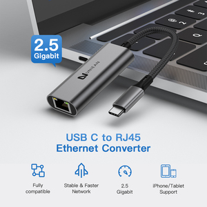 UNIEAN – Câble convertisseur <span class=keywords><strong>USB</strong></span>-C vers RJ45 <span class=keywords><strong>Ethernet</strong></span>, <span class=keywords><strong>port</strong></span> vidéo, câble de données pour iPhone et MacBook Pro – Vente en gros - Product Image 2