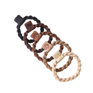 Élastiques à cheveux tressés haute élasticité en tissu torsadé motif Smiley pour queue de cheval, accessoires capillaires pour femmes, usage quotidien, Yiwu Été 2024 - Product Image 5