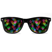 Commande personnalisée Lunettes de soleil à diffraction cardiaque pour Festival Party Rave Light Accessoires en forme de cœur Lunettes 3D à diffraction
