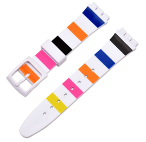 Correa de <span class=keywords><strong>Reloj</strong></span> de Repuesto de Goma de 16 mm, 17 mm, 19 mm, Correa de <span class=keywords><strong>Reloj</strong></span> de Silicona Colorida para <span class=keywords><strong>Reloj</strong></span> <span class=keywords><strong>Swatch</strong></span> - Product Image 5