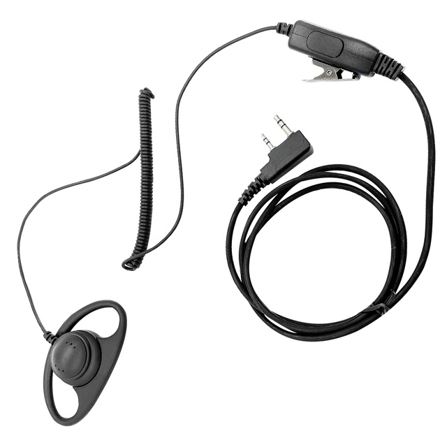 D-shape Walkie-talkie 2 Way Radio Earphones Ptt Button Earpiece Headset Headphones for Kenwood Tk Baofeng 888s Uv-5r Uv82
