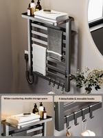 Radiateur Chauffe-Serviettes Électrique 2-en-1 avec Minuteur pour Salle de Bain et Usage Domestique