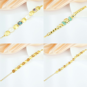 Europe America Colored <b>Crystal</b> Gold <b>Bracelet</b> 14k Irregular Enamel Resin Handmade Chains Jewelry for Women Gift - Product Image 5
