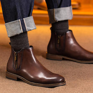 High-Quality 2026 Casual Dress Boots Genuine Leather Men's Work <b>Shoes</b> Comfortable and <b>Safe</b> Outdoor Short chukka boots - Product Image 1