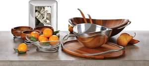 Ensemble de 3 bols en bois tressés pour salade avec serveurs - Product Image 2