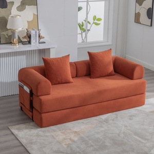 Canapé moderne de luxe personnalisé pour espace de détente, deux places, en velours côtelé, avec structure métallique robuste, pliable et compressible, pour salon - Product Image 1