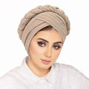 Nuevo Turbante de Tela de Seda Brillante con Burbujas, Gorro Musulmán de Moda con Trenza Trenzada, Gorros Turbantes Árabes, Hijabs Interiores de Poliéster, Boné - Product Image 1