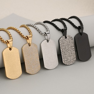 Bijoux personnalisés vente en gros de <span class=keywords><strong>collier</strong></span> <span class=keywords><strong>militaire</strong></span> DogTag pour hommes en acier inoxydable haut motif armée étiquettes pendentif chaîne hommes bijoux cadeau - Product Image 1