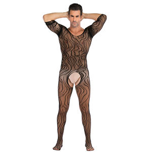 Medias de cuerpo completo de malla sexy para hombre, de manga corta, al por mayor - Product Image 1