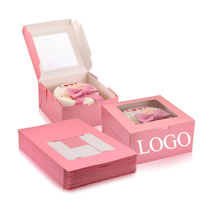 Chất Lượng Chất Liệu Cửa Sổ Màu Hồng Vuông Tùy Chỉnh Sang Trọng Biscuit Ngọt Ngào Pastry Món Tráng Miệng Donut Lớn Bánh Sinh Nhật Và Hoa Hộp - Product Image 1