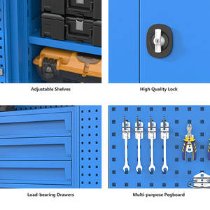 Armoire de rangement d'outils modulaire en métal personnalisable de haute qualité, tiroirs, service OEM, équipement de véhicule, revêtement en poudre pour garage - Product Image 3