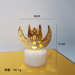 Lumières d'ambiance de bureau Eid et Ramadan LED bougie électronique château nuit ornements en fer forgé et guirlandes lumineuses - Product Image 6