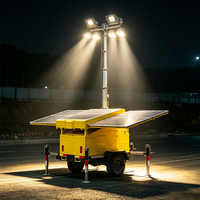 Générateur d'énergie solaire portable, remorque d'éclairage 7m électrique pour la construction et les situations d'urgence