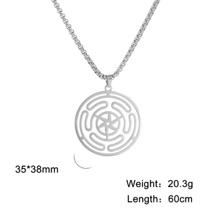 Talismán de Acero Inoxidable con Símbolo de la Triple Luna, Rueda de Hécate <span class=keywords><strong>Vikinga</strong></span>, Bendiciones y Prosperidad, Venta al por Mayor de Fábrica - Product Image 6