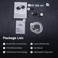 Auriculares Intrauditivos Híbridos Fone KZ ZS10 Pro 2 1DD+4BA con Cable, 4 Interruptores de Ajuste, Tecnología de Crossover de 3 Vías, Auriculares IEM de Alta Fidelidad