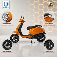 Scooter à essence rétro 50cc, cyclomoteur Euro 5, démarrage électrique, CVT automatique, double siège, roue de 12 pouces, pour les trajets urbains