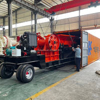 Concasseur à mâchoires portable PE 250x400 PE300x500, concasseur de pierre diesel avec alimentateur vibrant, machine de concassage de roche de minerai de fer et d'or