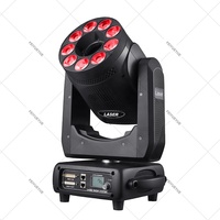 FEIYUEYUE DMX512 9x20W LED RGBW Moving Head Zoom Wash Light + 10W Laser d'animation RGB 300W Stroboscope automatique pour scène/club/fête