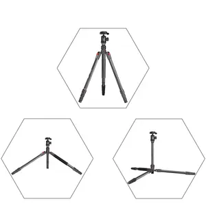 Manbily tragbares leichtes Kameras tativ, 360-Grad-Kugelkopf-Stativ, Kohlefaser-Stativ