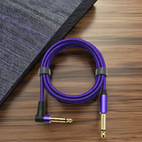 Câble d'instrument audio 6.35mm 90 degrés Angle droit 1/4 pouces câble TS haut-parleur câble de guitare Instrument électrique basse AMP cordon