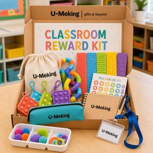 Kit de Recompensas Sensoriales Personalizado para el Aula de Acción de Gracias, Caja de Premios Escolares, Set de Regalo, Juguetes Fidget, Pegatinas, Bolsa, Cuaderno, Cordón Personalizado - Product Image 2