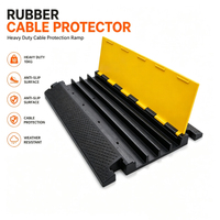 Ralentisseur de circulation robuste en PVC et caoutchouc, 4 canaux, 45mm x 45mm, 900x500x60mm, mobile, 10-15 mph, pour gaine de câbles