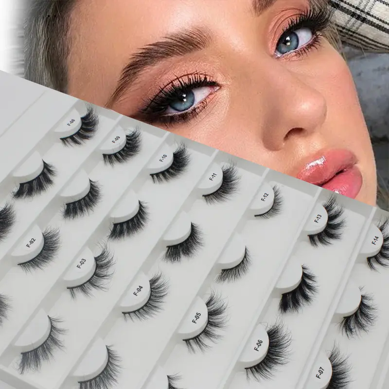 Natural color Full Stripe False Eyelashes Fluffy Faux Mink Wispy Fox eye lashes cat eye lashes