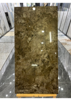 Tout nouveau vente directe d'usine moderne antidérapant ligne d'or carreaux de marbre noir 600*1200 adapté au restaurant de sol de mur intérieur