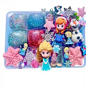 Snow Queen Ice Cream Play Dough Kit for Kids Sensory Bin Modeling Clay Party Decorations Supplies Educational Toys Plastic