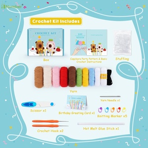 2025 Producto Nueva edición Adultos Niños <span class=keywords><strong>Principiantes</strong></span> Animales de peluche Marrón Beige Capybara <span class=keywords><strong>Amigurumi</strong></span> Kit de ganchillo de punto - Product Image 2