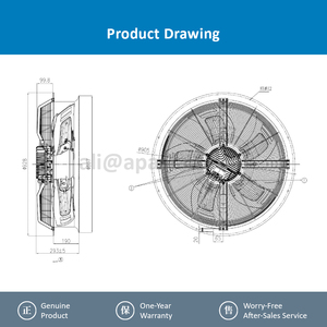 Ventilateur axial EC ebmpapst W3G800-GV01-01/F01 800 mm, grand débit d'air, pour refroidissement industriel, échangeur de chaleur, centre de données, HVAC - Product Image 6