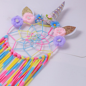 Nouvel Organisateur de Pinces à Cheveux Licorne à Pompons <span class=keywords><strong>Attrape</strong></span>-rêves Décoration Chambre <span class=keywords><strong>Enfant</strong></span> Support pour Accessoires Cheveux Vente en Gros 0-24 - Product Image 4