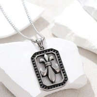 2024 gros titane acier personnalisé gravé plaque signalétique bijoux pendentif métal hip-hop acier inoxydable collier accessoires