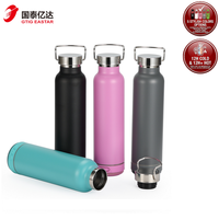 Hadiah Natal Botol Air Olahraga 600ml dengan Speaker RGB LED Baterai Termasuk-Portabel Stainless Steel untuk Musik dan Perjalanan