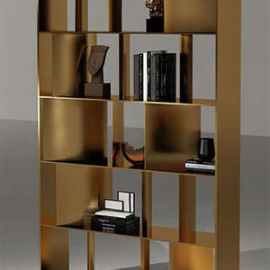 Vetrina in Acciaio Inossidabile per Soggiorno, Mobile Angolare per Esposizione di <span class=keywords><strong>Oggetti</strong></span> e Decorazioni - Product Image 5