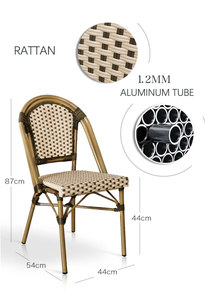 Sedia in Rattan Impilabile Stile Vintage Francese, Forniture all'Ingrosso per Esterni, Food Court, Banchetti, Ristoranti e Caffè - Product Image 6