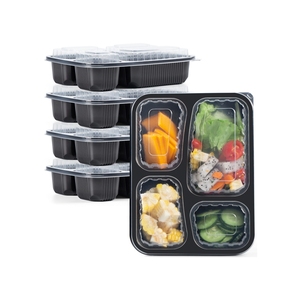 Fiambrera Bento para llevar restaurante, 1, 2, 3, 4 compartimentos, microondas, desechables, preparación de comida