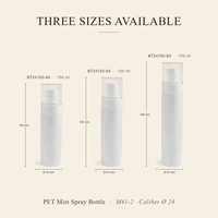 Flacon pulvérisateur avec tube d'immersion à portée complète, vide, en PET, 100 ml, 150 ml, pompe à brume fine, logo personnalisé, OEM, ODM