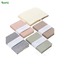 Carnet/Journal promotionnel 2025 personnalisé A5/A6 avec couverture en tissu de lin, reliure cousue, style cuir PU, 50 feuilles