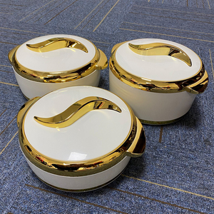 3Pcs 1.5L 2L 2.5L Circular Insulated Casserole S Shaped Gold Handle Thermal Serving Dish Muslim Wedding Event Catering Africa - Product Image 3