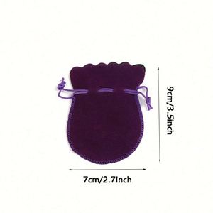 Pochette en velours en forme de gourde avec cordon de serrage, mini 7x9cm, sac cadeau de luxe au design unique pour emballage de bijoux et boucles d'oreilles - Product Image 2