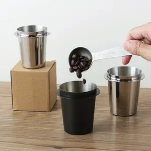 304 paslanmaz çelik tozu fincan kahve aparatı makinesi kokulu fincan özel Logo İtalyan kolu toz aparatı