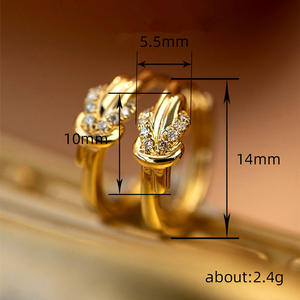 Pendientes de Aro Edmelin con Circonitas Redondas en Engaste de Garra, Chapados en Oro de 18K, Joyería de Moda para Mujer, Ideales para Fiestas - Product Image 6