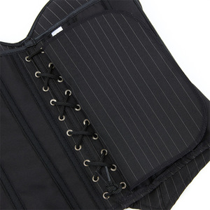 Corsetto <span class=keywords><strong>a</strong></span> righe nere da donna con corsetto <span class=keywords><strong>reggiseno</strong></span> <span class=keywords><strong>a</strong></span> righe <span class=keywords><strong>a</strong></span> righe Costume da ufficio corsetto con cerniera stringato Sexy Top Bustier senza spalline - Product Image 5