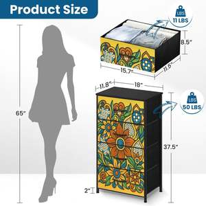 Tocador Floral de <span class=keywords><strong>Talavera</strong></span> mexicana para dormitorio, 4 cajones, organizador de almacenamiento de flores ornamentales, muebles de dormitorio, decoración del hogar en Stock - Product Image 3